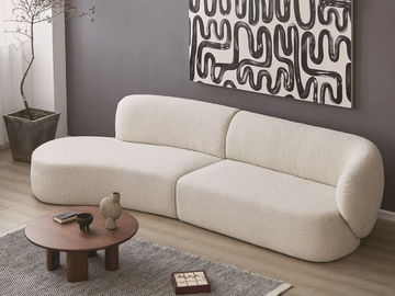 SWELL - 3 seater curved fabric sofa with chaise longue by grado design - view 3